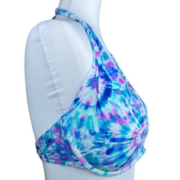 Coco Reef Contours Cameo Tie Dye Halter Top Bikini Top Women's Size 10/3… - Picture 3 of 15